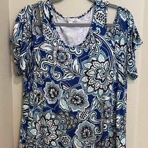 Westport peekaboo shoulder blouse